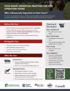 Beneficial practices for beef operation tours
